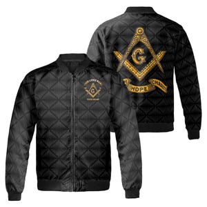 Personalized Master Mason Freemasonry Bomber Jacket S-5XL