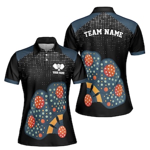 Angepasste Name Lustiges Buntes Pickleball Team Kundenspezifisches Frauen-Polo-Shirt S-5XL