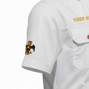 Camisa de trabajo Lodge 33 Wings Down personalizada con nombre, manga corta, algodón, tallas M-5XL imagen 5
