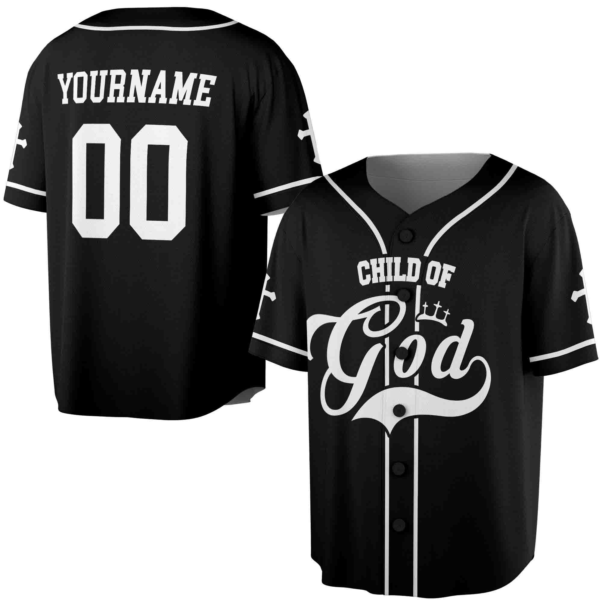 Child Of God Jesus Customize Name Number Baseball Jersey S-5XL