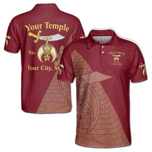 Custom Name Temple Shriners Noble Ancient Men&#39;s Polo Shirt S-5XL