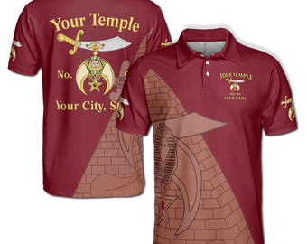 Custom Name Temple Shriners Noble Ancient Men&#39;s Polo Shirt S-5XL
