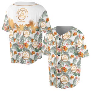 Customized Royal Arch Masonry Palm Leaf Baseball Jersey S-5XL