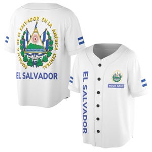 Personalized Name White El Salvador Baseball Jersey Shirt S-5XL