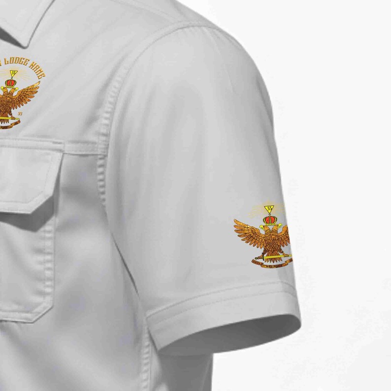Camisa de trabajo de manga corta con nombre personalizado de la Logia del Rito Escocés imagen 7