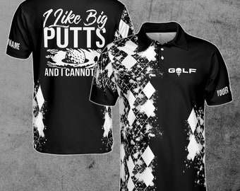 Customize Name Funny Golf Men Shirt, I Like Big Putts 3D Polo Shirt Size S-5XL