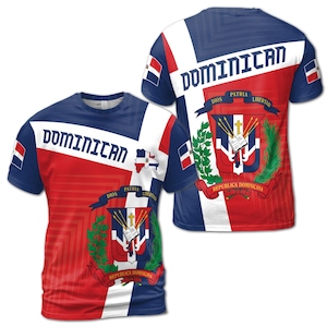Custom Name Dominican Flag with Flag-Inspired Colors Unisex T-Shirt S-5XL
