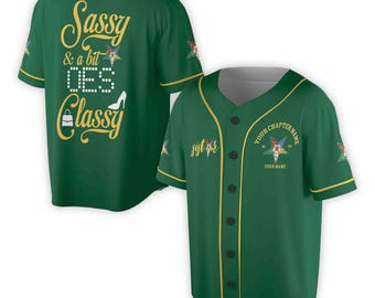 Custom Name Chapter Name OES Sassy and Classy Unisex Baseball Jersey S-5XL