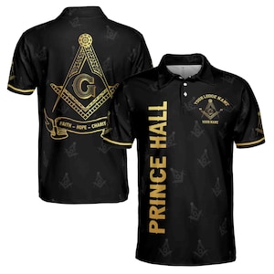 Customize Name Lodge Name Prince Hall PHA Freemasonry Masonic Men&#39;s Polo Shirt S-5XL
