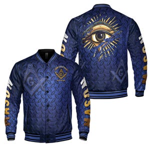 Customized Master Mason Masonic Blue Lodge Varsity Jacket S-5XL