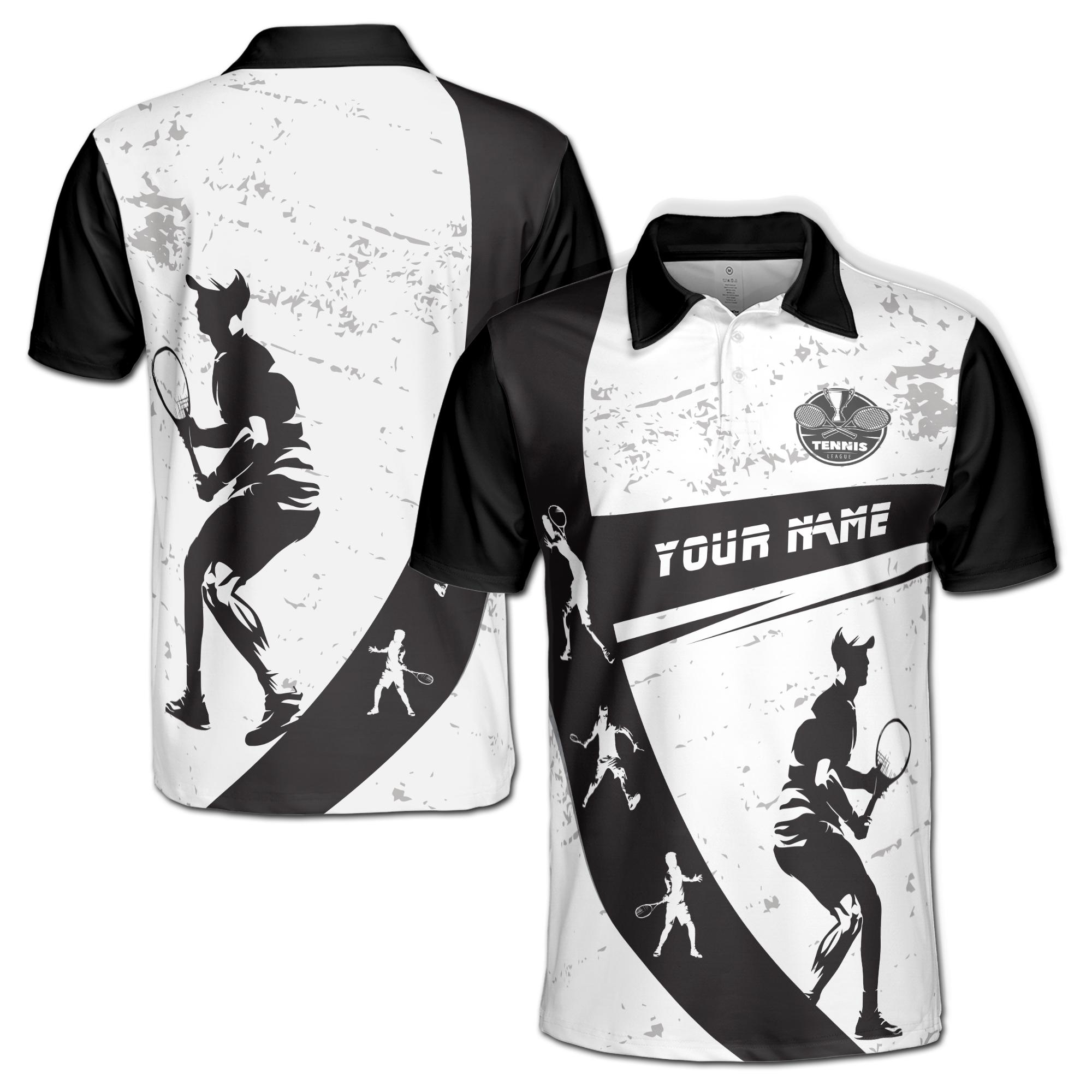 Custom Name Let's Play Tennis Men's Polo Shirt S-5XL