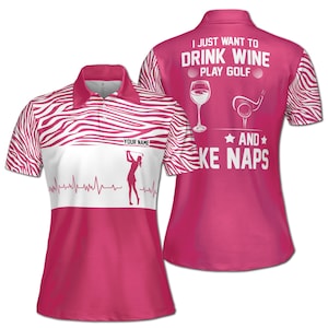 Custom Name Pink Floral Golfer Women&#39;s Polo Shirt S-5XL