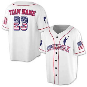 Cornhole Flag White Background Custom Name and Number 3D All Over Print Baseball Jersey Shirt Size S-5XL