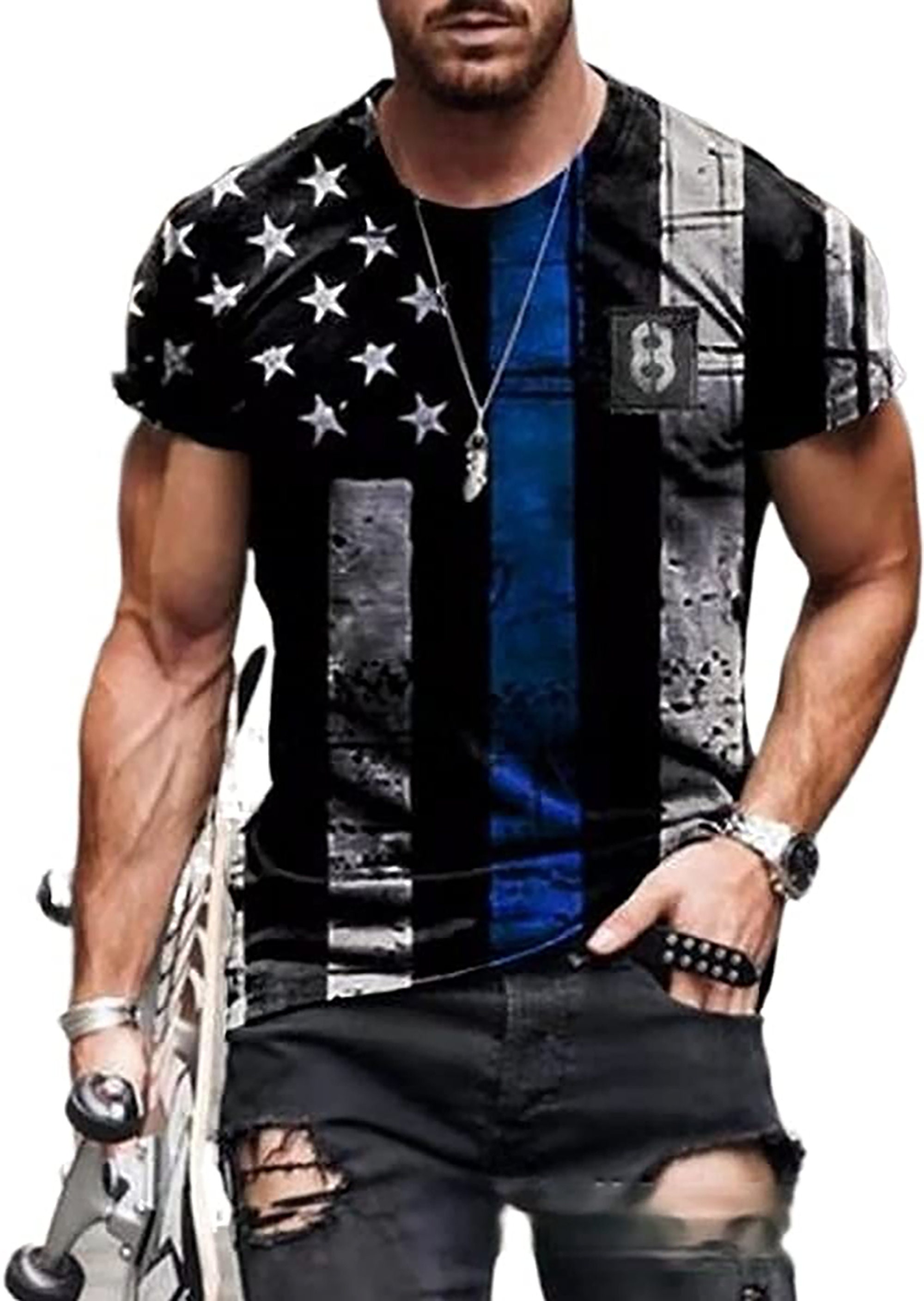 Vintage American Flag Casual 3D All Over Print T-Shirt Sizes S-5Xl Trendy Fashion