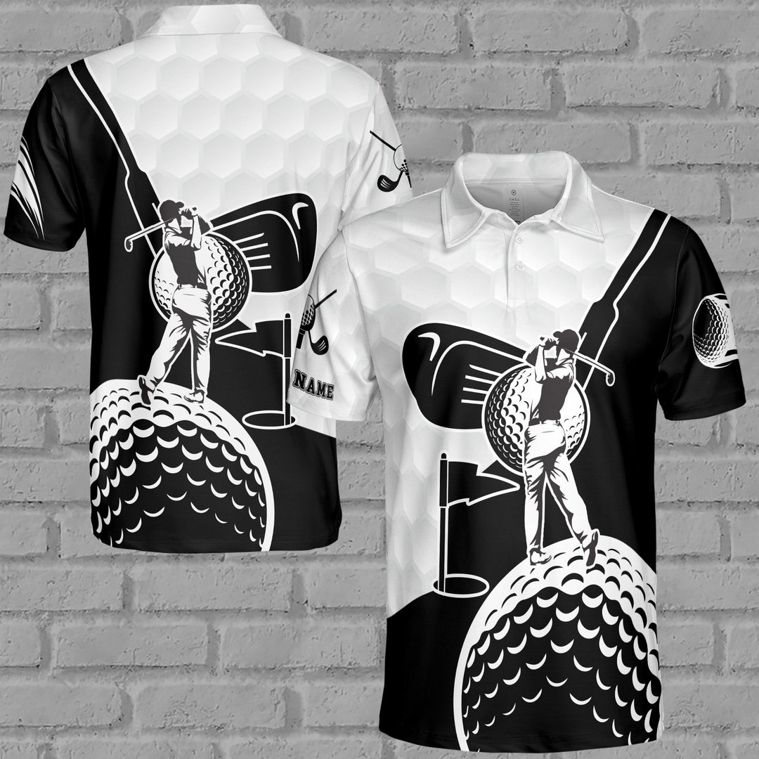 Golf Customize Name Men Golf Clubs Golf Ball Golf Team Apparel 3D Polo
