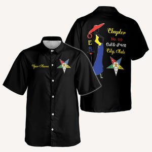 Camisa con botones para mujer, personalizada, OES PHA, con diseño de pentágono, tallas S-5XL
