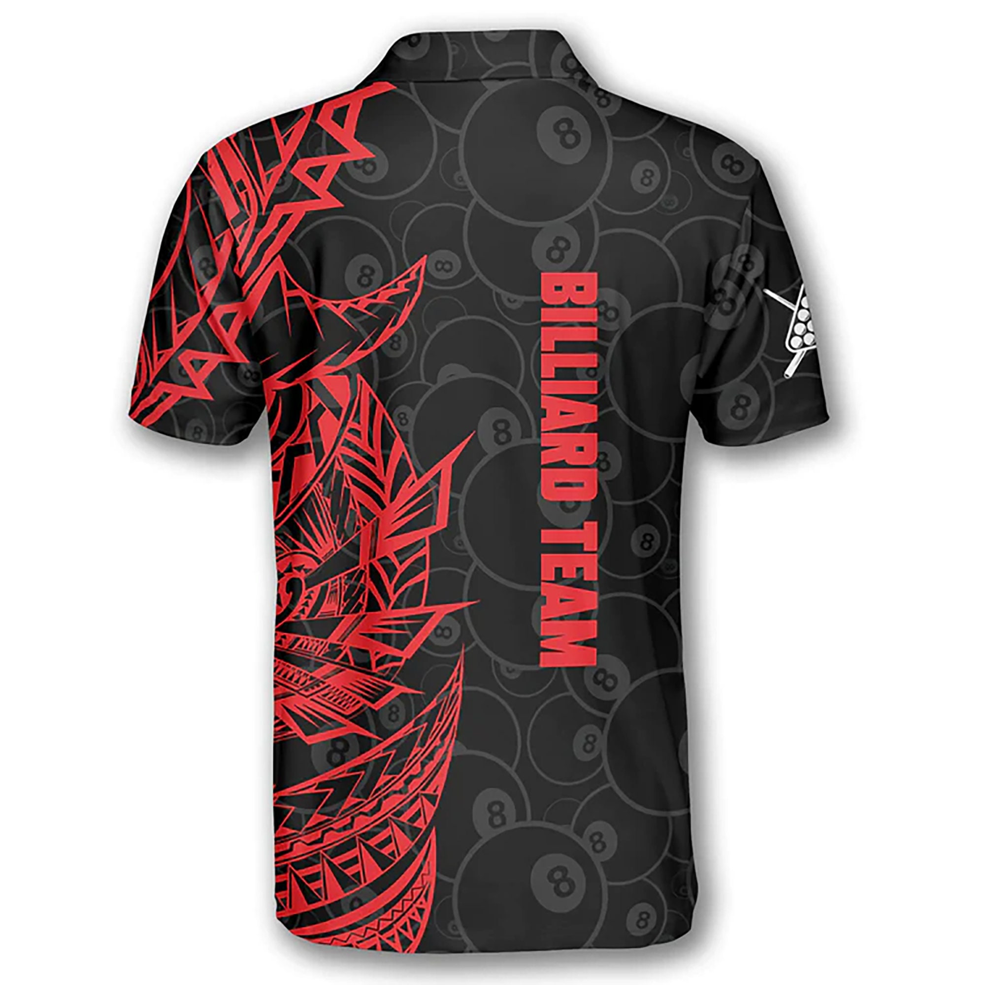 Discover Red Black Tribal Custom Billiard Team Men Polo Shirt
