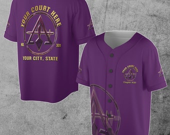 Aangepaste naam Court York Rite Purple Unisex honkbal Jersey S-5XL