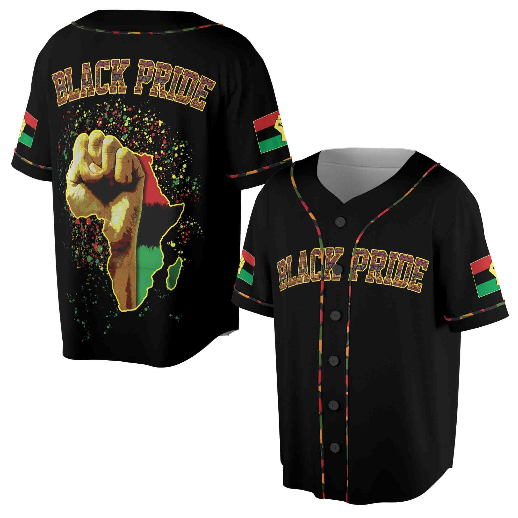 Custom Name Black Pride Juneteenth Black Power American Baseball
