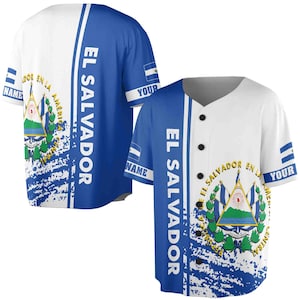 Personalized Name El Salvador Baseball Jersey Shirt S-5XL