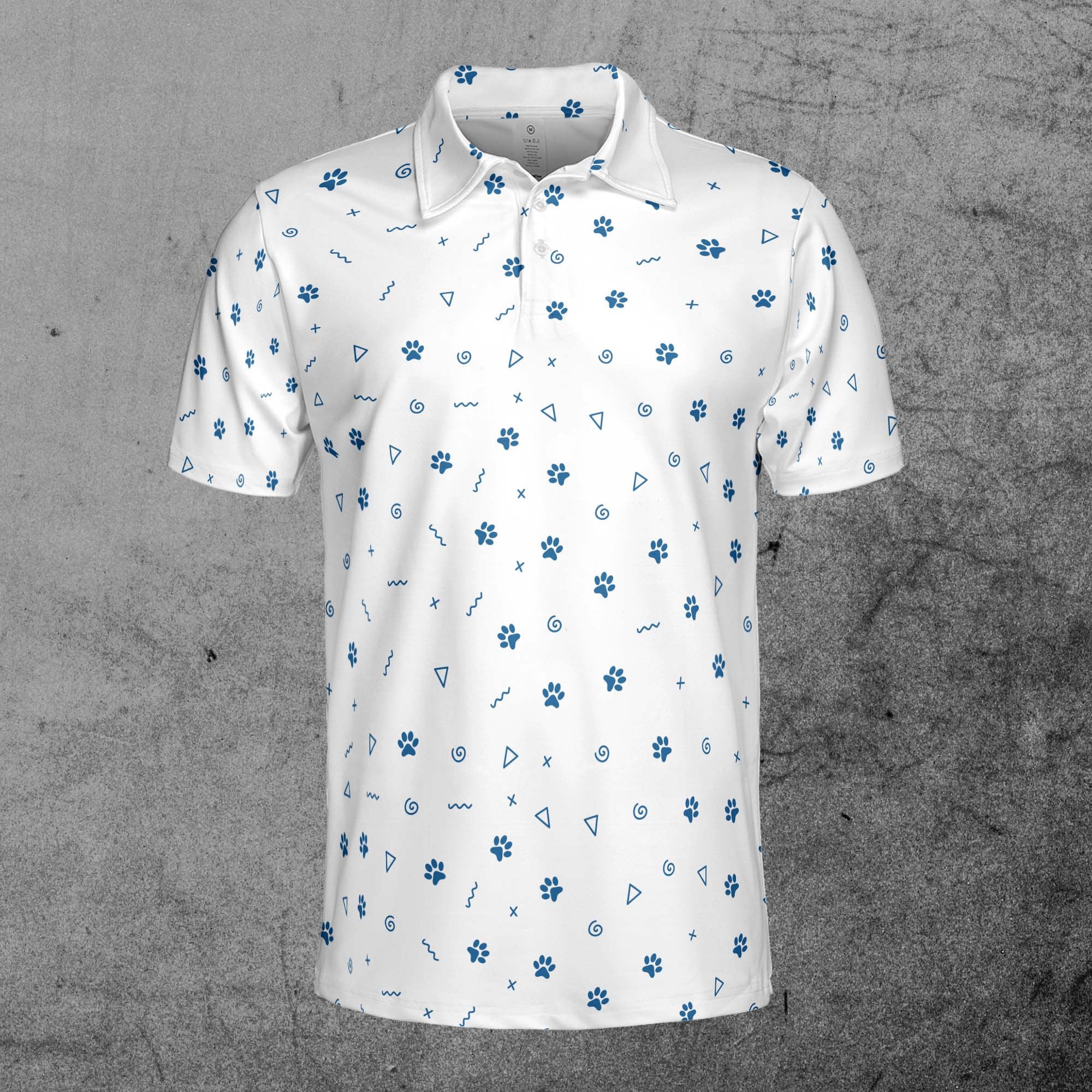 Funny Dog Paw Print Pattern Golf Men's Polo Shirt