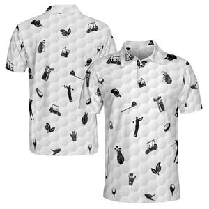 Funny Golf Icon Golfer Silhouette  Golf Men&#39;s Polo Shirt S-5XL