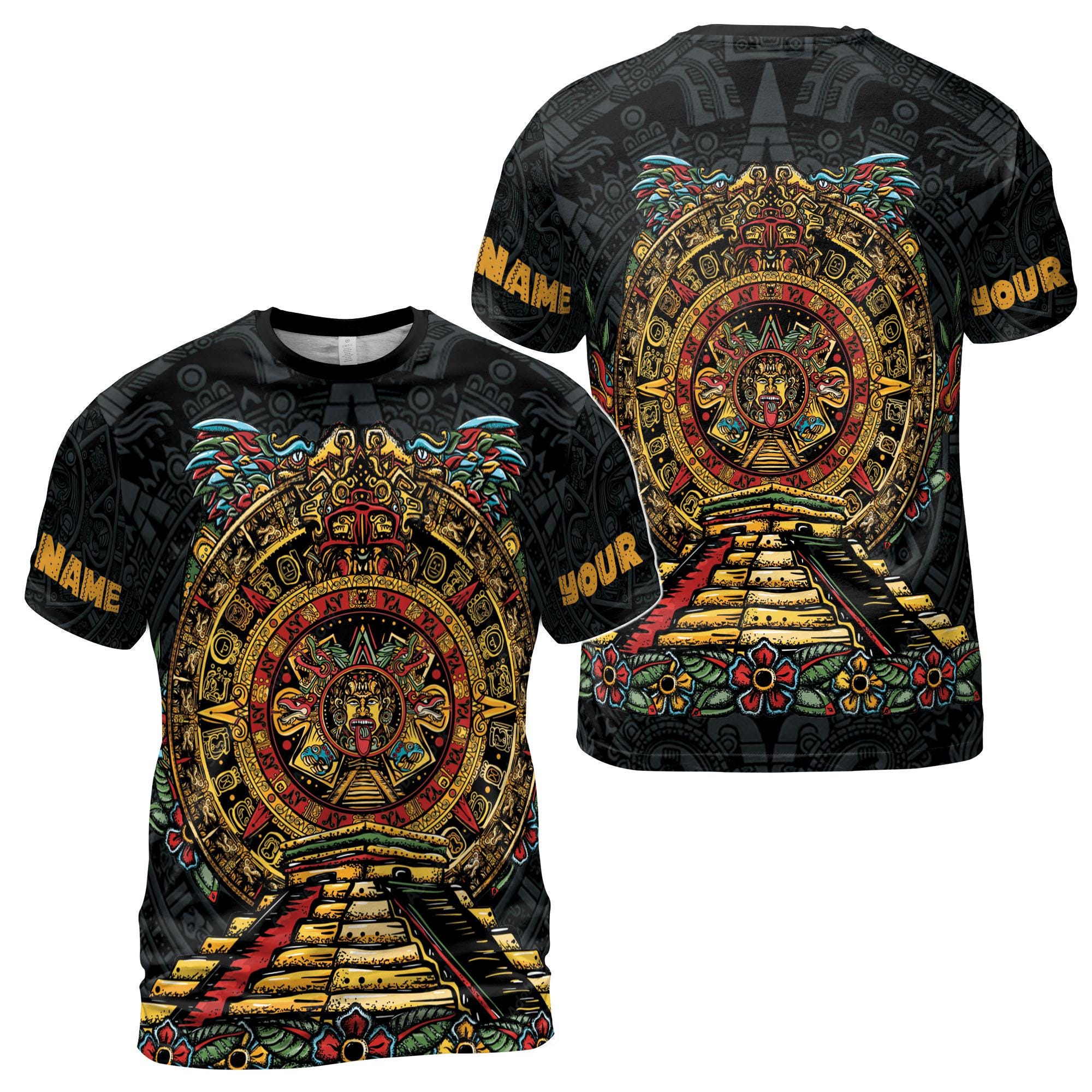 Mexicolore Ancient Aztec Design Mexico Tribal Pattern Men's T-shirt S-5XL