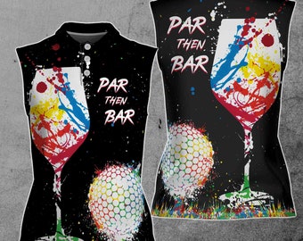 Par Then Bar Colorfull Paint Splash Polo sin mangas para mujer XS-4XL