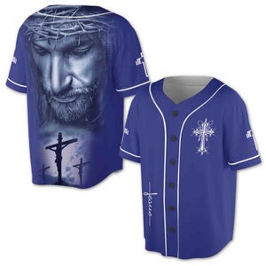 The Darkness Of Jesus Christ Blue Baseball Jersey S-5XL