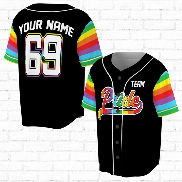 Baseball Tee LGBT Pride Personalized Name and Number 3D All Over Print Baseball Jersey Shirt Size S-5XL