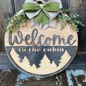 SVG File Welcome to the Cabin Door or Porch Sign, Cabin Woodland SVG File for Laser Cutters, Glowforge Project Idea, Door Hanger SVG File image 6