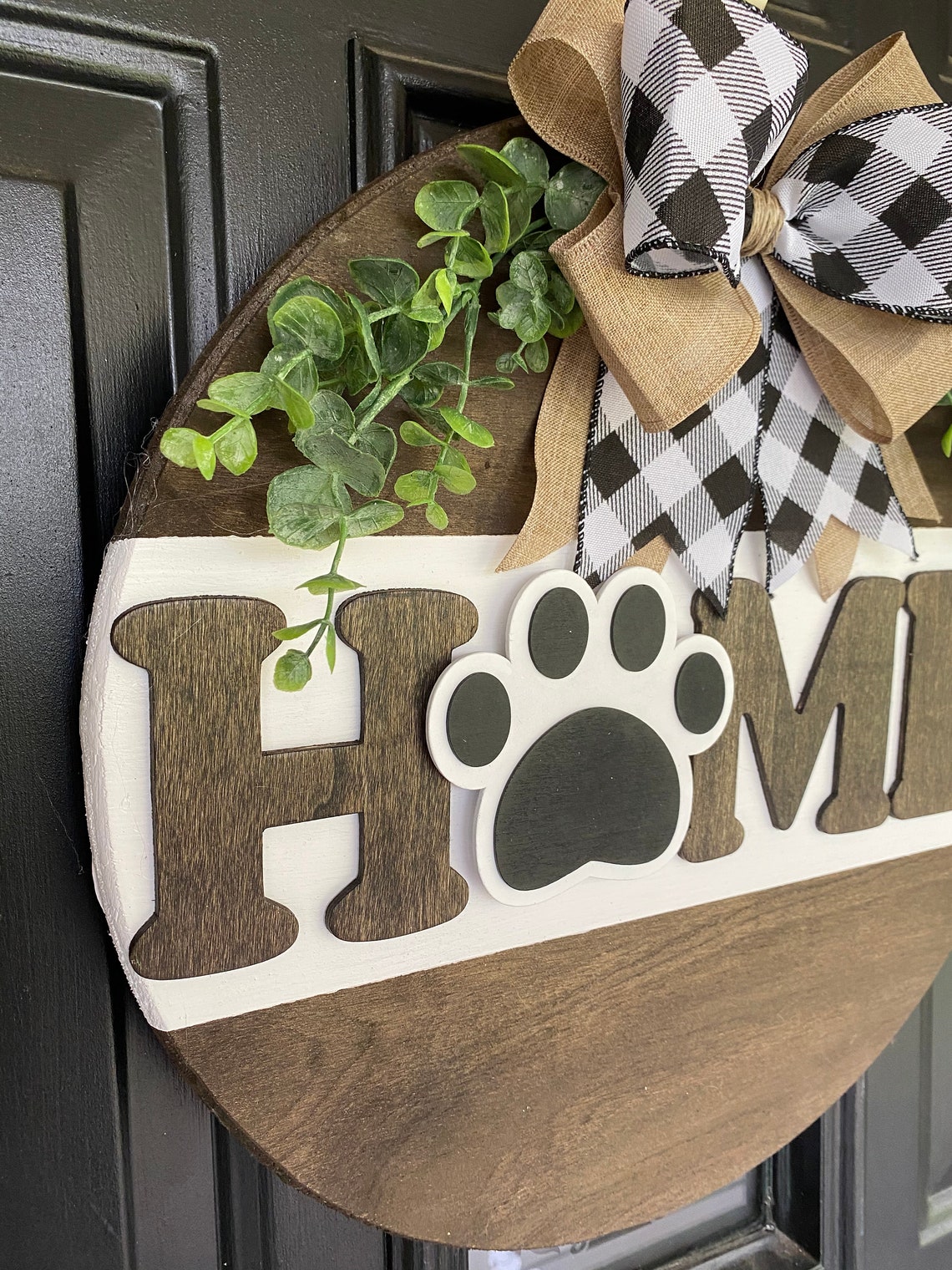 Interchangeable Buffalo Plaid Home Door Hanger with Etsy