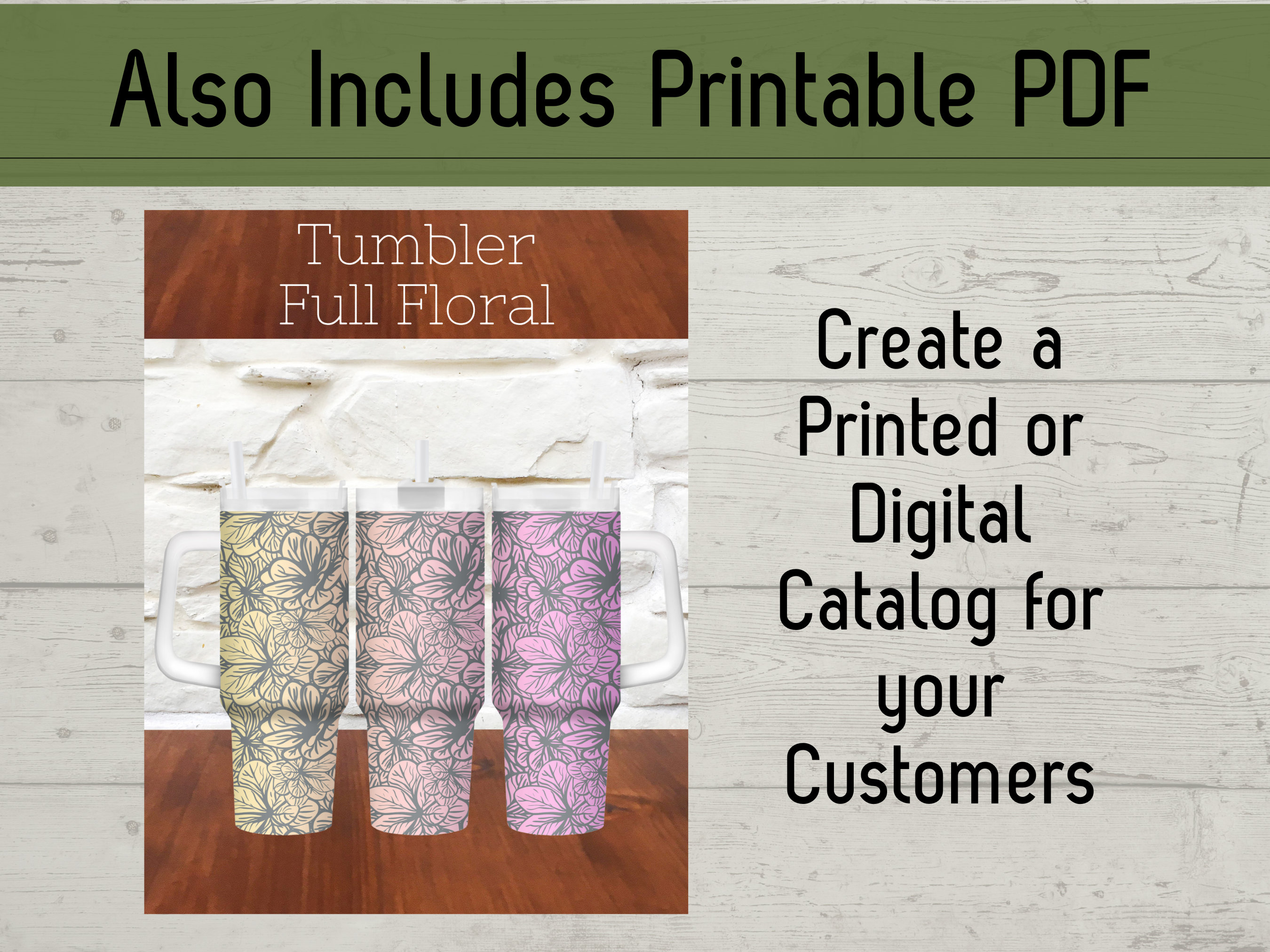 Full Floral Tumbler Wrap 40oz SVG File Laser, Engrave File for 40 Oz ...