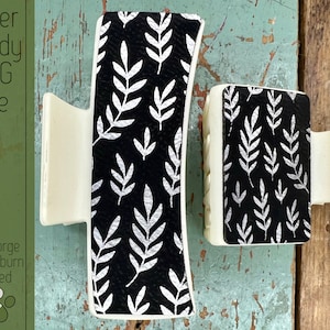 Leaves Pattern Hair Clip SVG File for Laser Cutters, Large and Small Claw Hair Clip Design for Laser, Glowforge SVG File