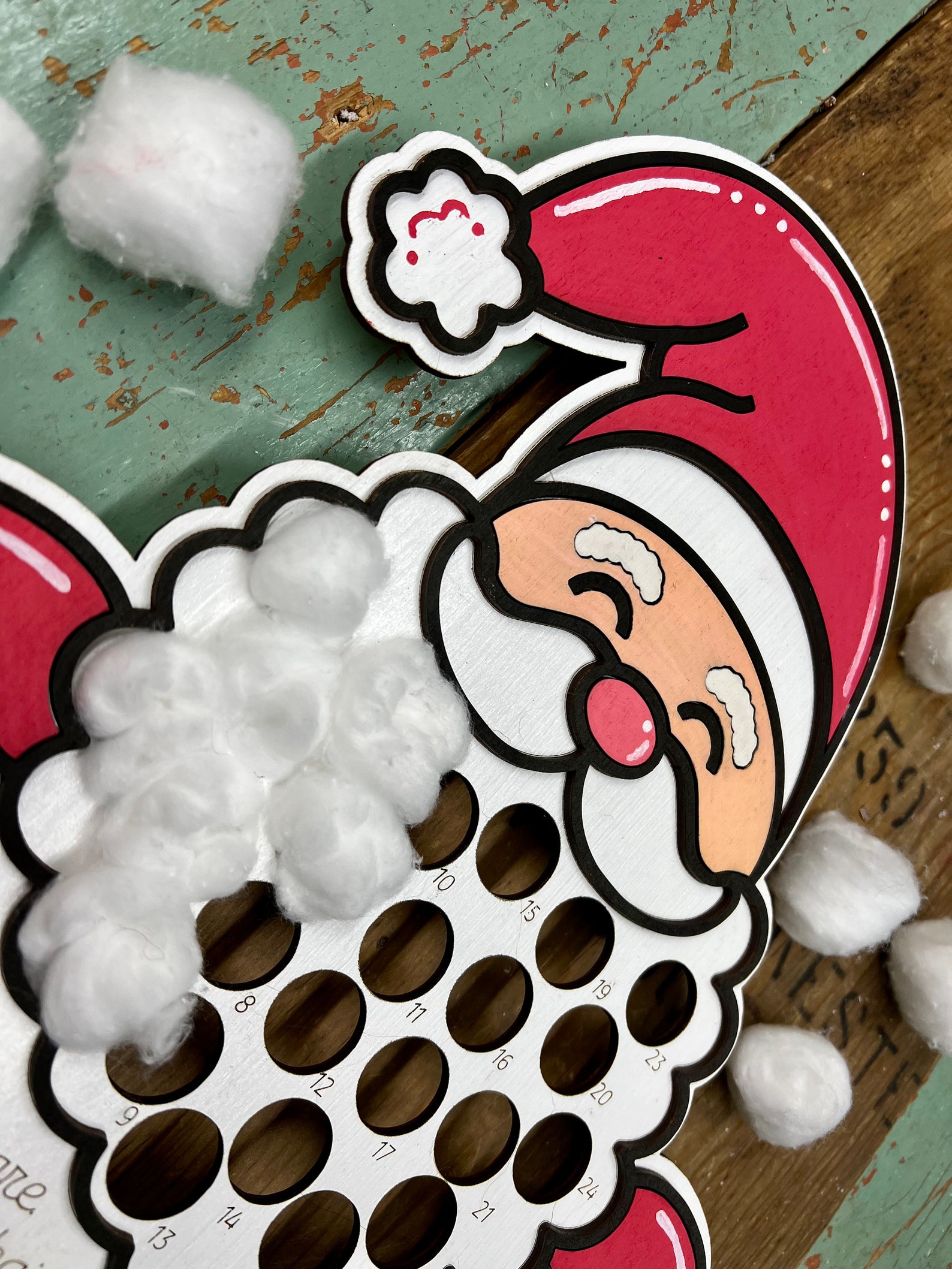 Santa Advent Sign SVG Laser Cut File, Countdown to Christmas Sign Add ...