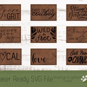 9 Hat Patch Inspirational Design Bundle SVG File Laser Engrave File for Premade Patches and Outlined to Cut Your Own Patch Designs for Laser
