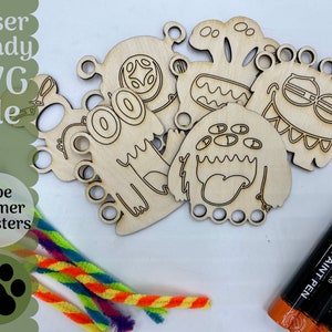 Pfeifenreiniger Monster SVG Datei für Laser Cutter, Glowforge DIY Kit Idee, Kinder SVG Datei, Spaß und kreatives Laser Cut Projekt, Bastelprojekt