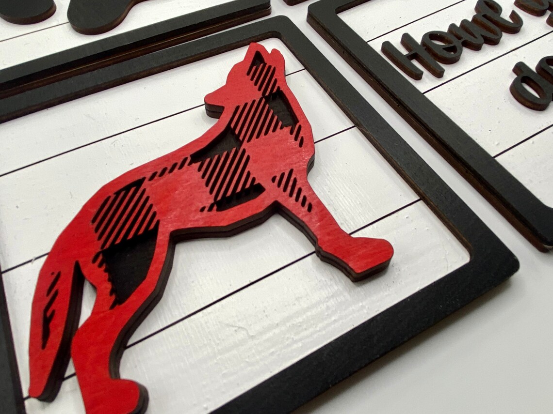 Wolf Sign Set SVG File for Laser Cutters 4 Signs With Shiplap Etsy