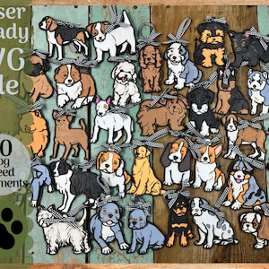 30 Dog Ornament Bundle SVG File for Laser Cutters, Bundle of 30 Glowforge Ready Ornaments, Christmas Ornaments Dog Breeds Adorable
