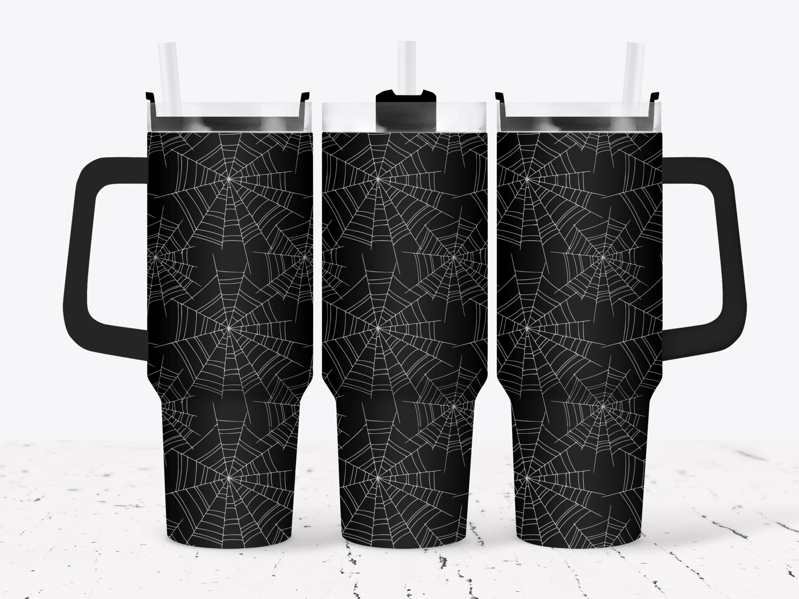 Spider Web Halloween Tumbler Wrap 40oz SVG File Laser, Engrave