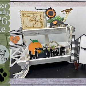 SVG File Florida Tiered Tray Set, My Home State Laser Cut File, Florida SVG Glowforge Project Idea, Tiered Tray Home Decor