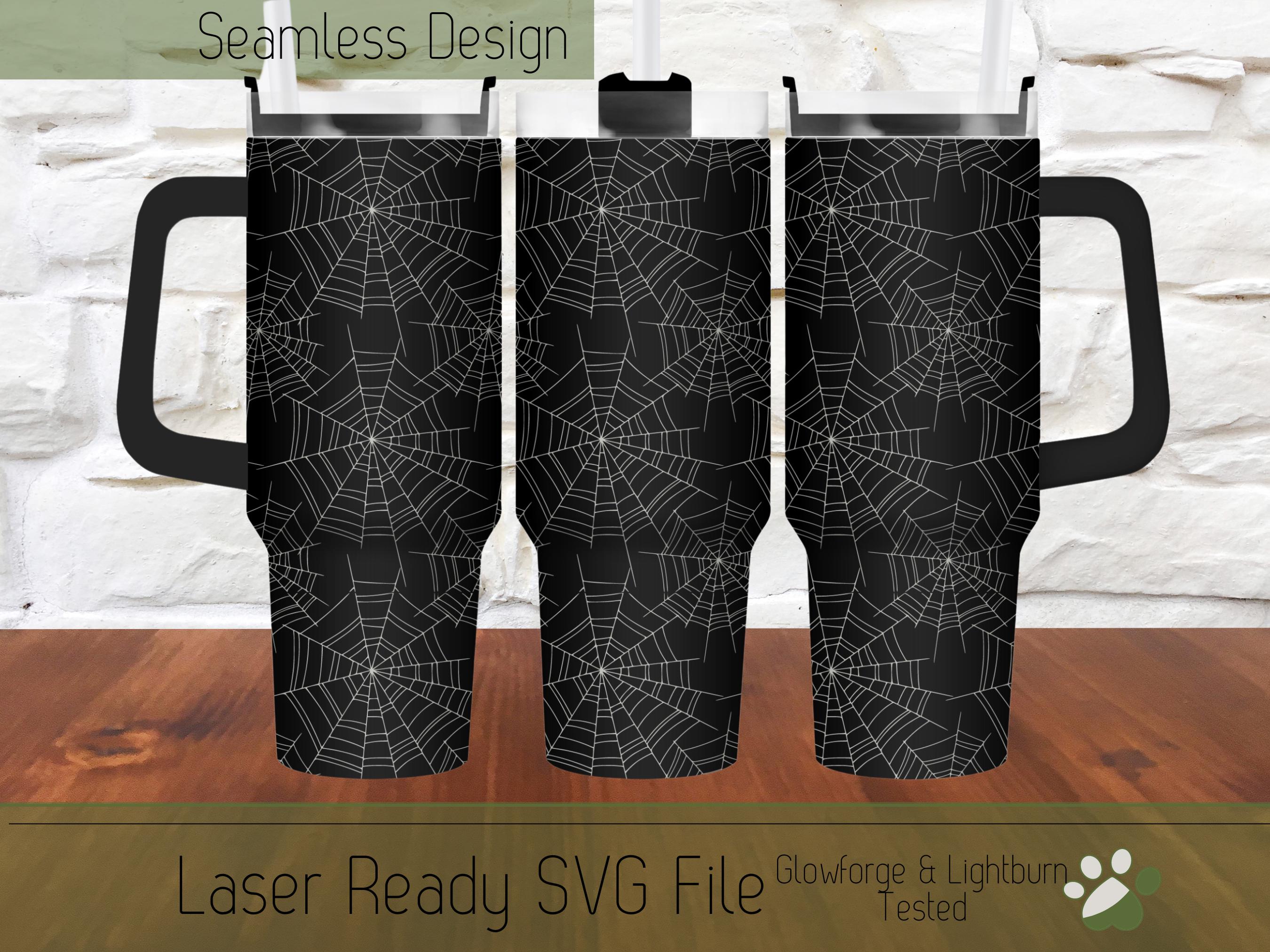 Spider Web Halloween Tumbler Wrap 40oz SVG File Laser, Engrave
