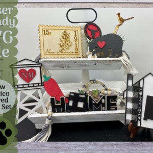 SVG File New Mexico Tiered Tray Set, My Home State Laser Cut File, SVG New Mexico Project Idea, Tiered Tray Home Decor
