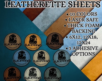 Legacy Laser Safe Leather Premier Quality Laserable Leatherette, Laser Safe Blank Materials for Engraving Works With All Lasers