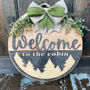 SVG File Welcome to the Cabin Door or Porch Sign, Cabin Woodland SVG File for Laser Cutters, Glowforge Project Idea, Door Hanger SVG File image 3