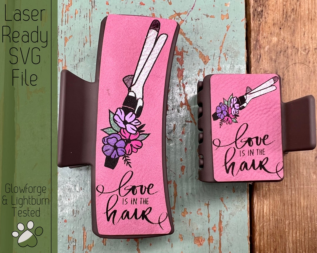Curling Iron Hair Clip SVG File for Laser Cutters, Large and Small Claw