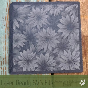 Bloemen 3D-afbeelding Bloemen Geweldig voor Coaster Sets, 3D Illusion Image PNG Laser File, Laser Ready 3D Gravure
