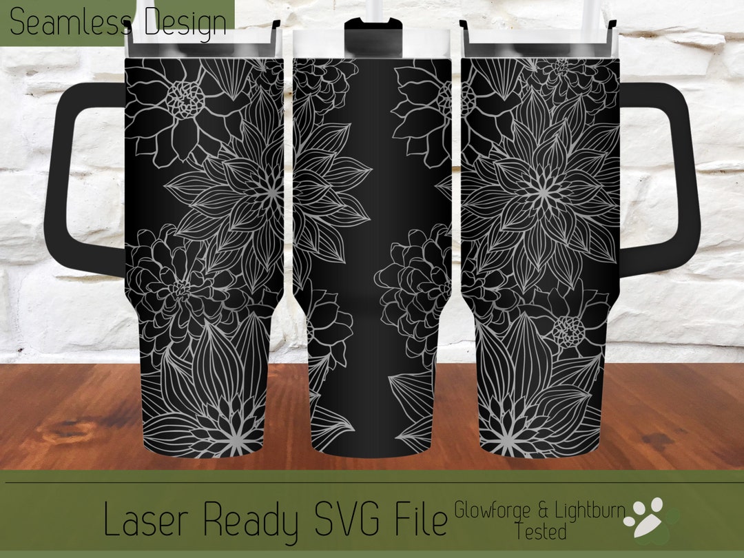 Floral Bands Tumbler Wrap 40oz SVG File Laser, Engrave File for 40 Oz ...