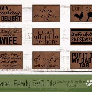 9 Hat Patch Inappropriate Design Bundle SVG File Laser Engrave File for Premade Patches and Outlined to Cut Your Own Patch Designs for Laser
