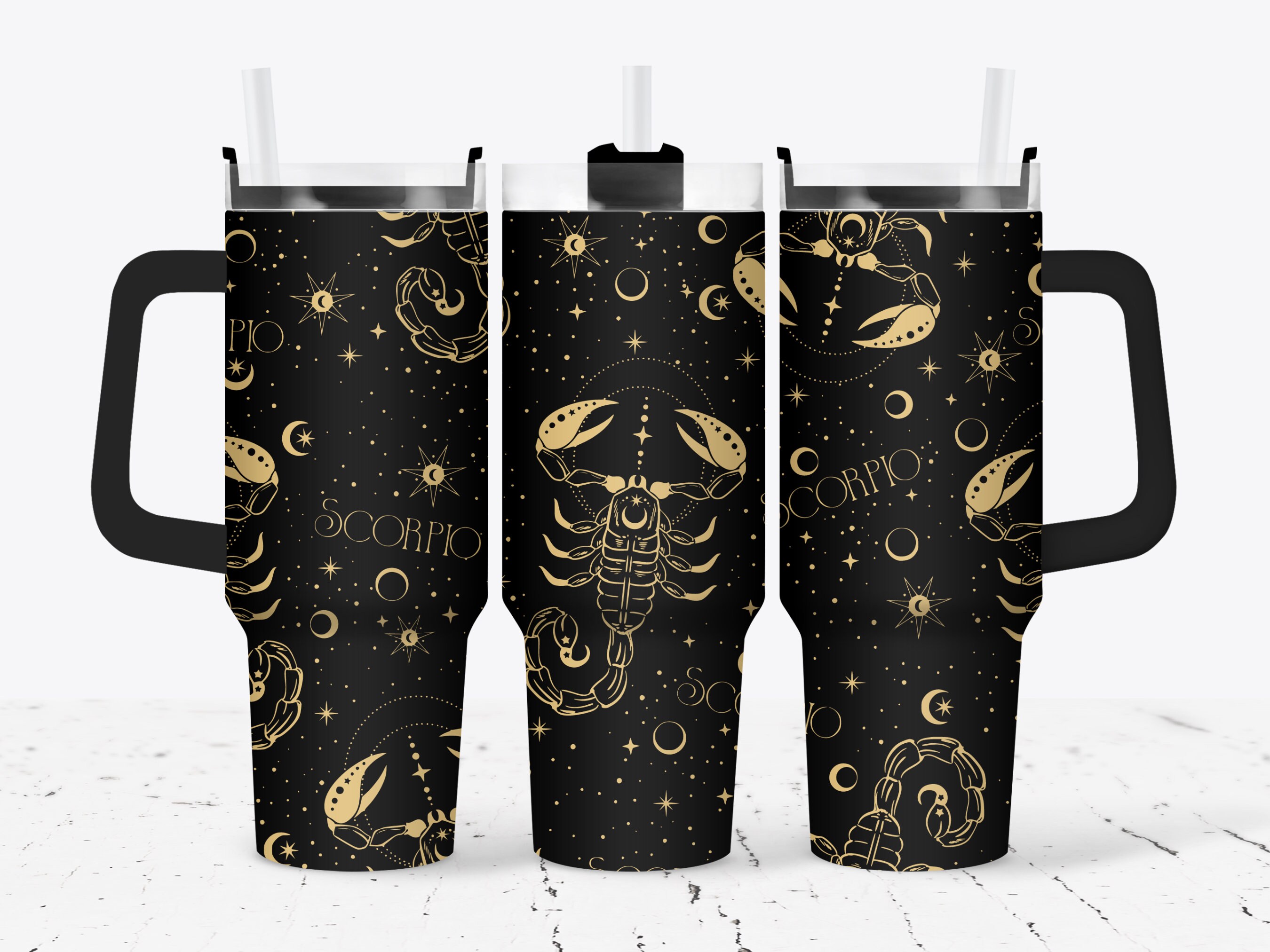 Scorpio Zodiac Tumbler Wrap 40oz SVG File Laser, Engrave File for